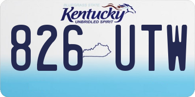 KY license plate 826UTW