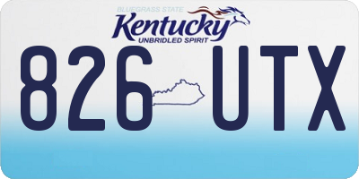 KY license plate 826UTX
