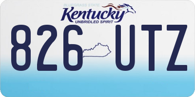 KY license plate 826UTZ