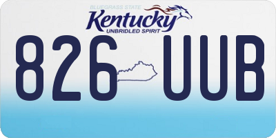 KY license plate 826UUB
