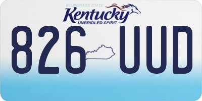 KY license plate 826UUD