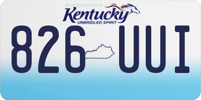 KY license plate 826UUI