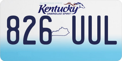 KY license plate 826UUL