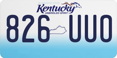 KY license plate 826UUO