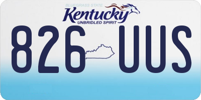 KY license plate 826UUS