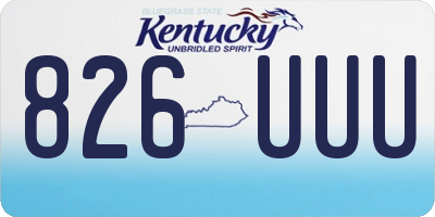 KY license plate 826UUU