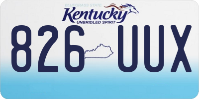 KY license plate 826UUX