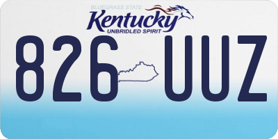 KY license plate 826UUZ