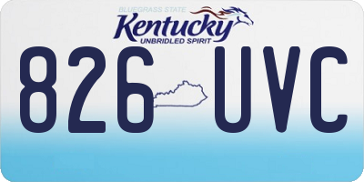 KY license plate 826UVC