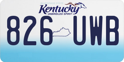 KY license plate 826UWB