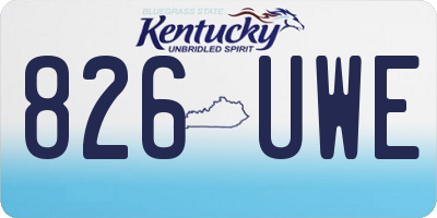 KY license plate 826UWE