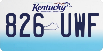 KY license plate 826UWF