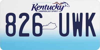 KY license plate 826UWK