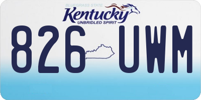 KY license plate 826UWM