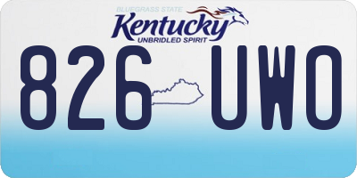 KY license plate 826UWO