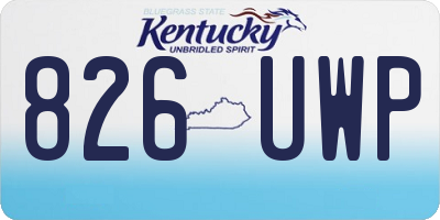 KY license plate 826UWP