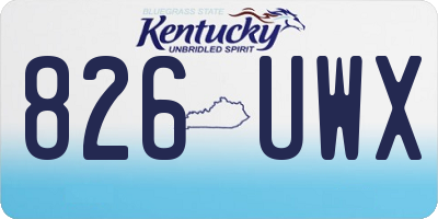 KY license plate 826UWX