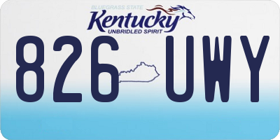 KY license plate 826UWY