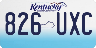 KY license plate 826UXC