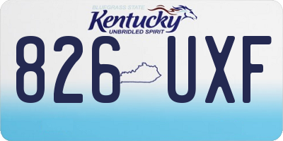 KY license plate 826UXF