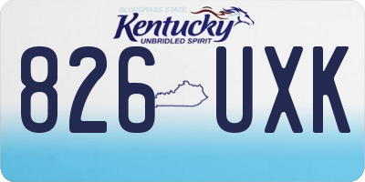 KY license plate 826UXK