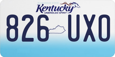 KY license plate 826UXO