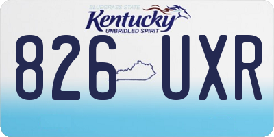 KY license plate 826UXR