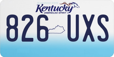 KY license plate 826UXS