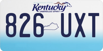 KY license plate 826UXT