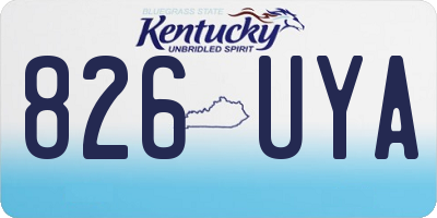 KY license plate 826UYA