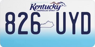 KY license plate 826UYD