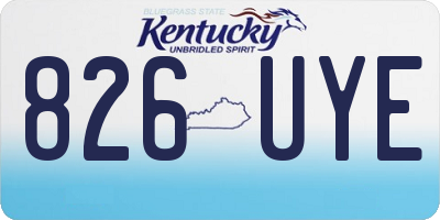 KY license plate 826UYE