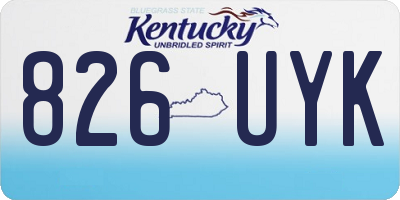 KY license plate 826UYK