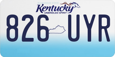 KY license plate 826UYR