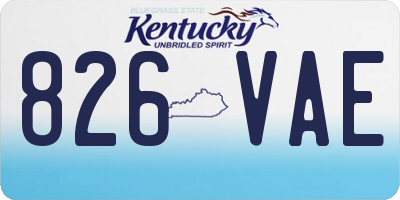 KY license plate 826VAE