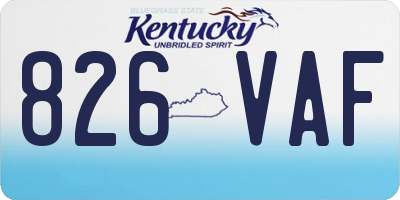 KY license plate 826VAF