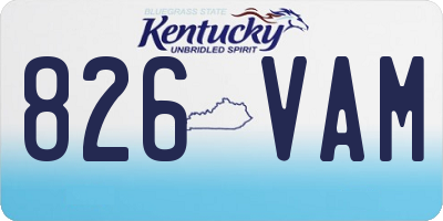 KY license plate 826VAM