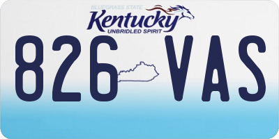 KY license plate 826VAS