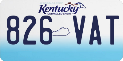 KY license plate 826VAT
