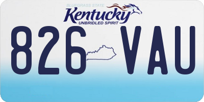 KY license plate 826VAU