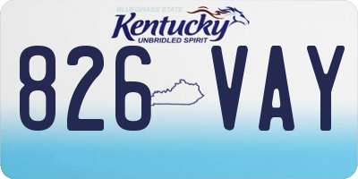 KY license plate 826VAY