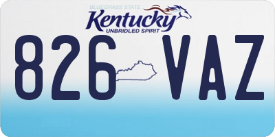 KY license plate 826VAZ