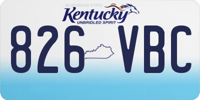 KY license plate 826VBC