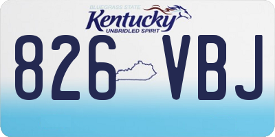 KY license plate 826VBJ