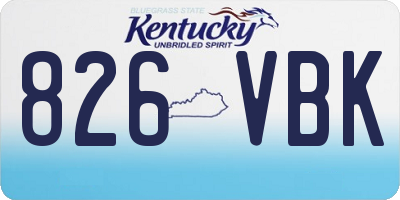 KY license plate 826VBK