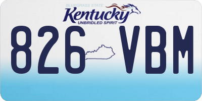 KY license plate 826VBM