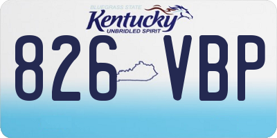 KY license plate 826VBP