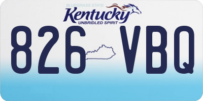 KY license plate 826VBQ