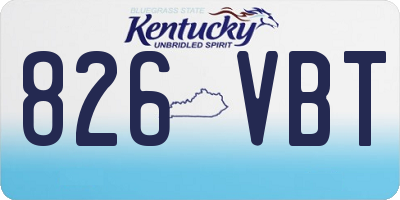 KY license plate 826VBT