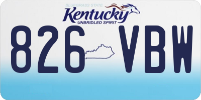KY license plate 826VBW